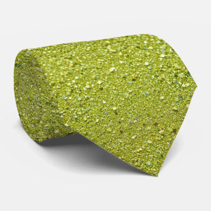 Chartreuse Glitter Faux Silk   Bold Gentleman's Tie
