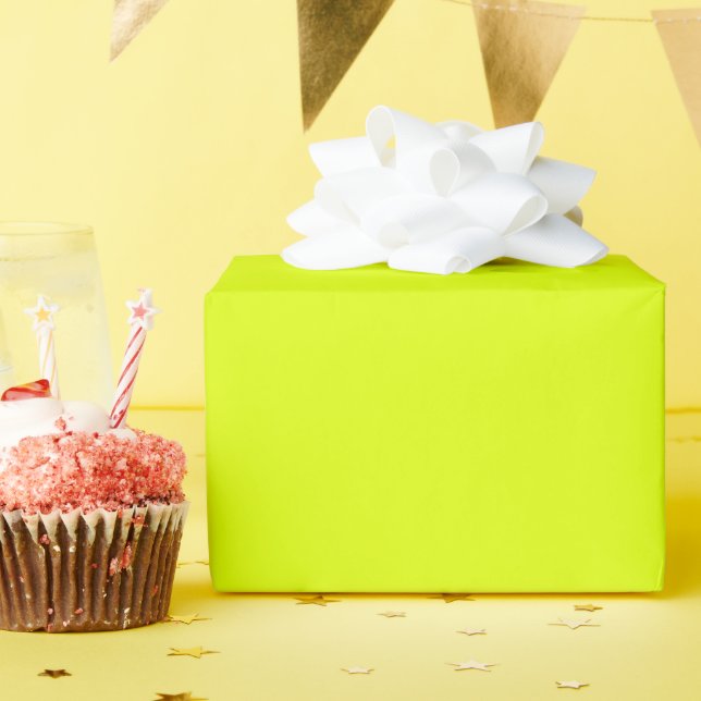 Chartreuse Glossy Wrapping Paper (Birthday Party)