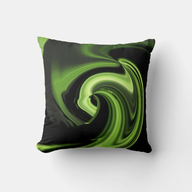 Chartreuse Green Abstract Heart Throw Pillow (Front)