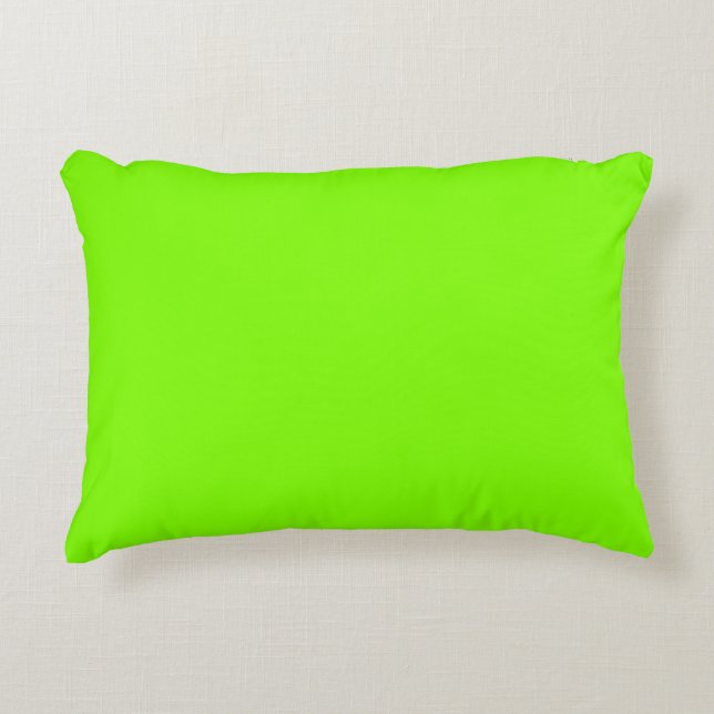 Chartreuse Green Colour Bright Neon Green Colour Decorative Cushion (Front)