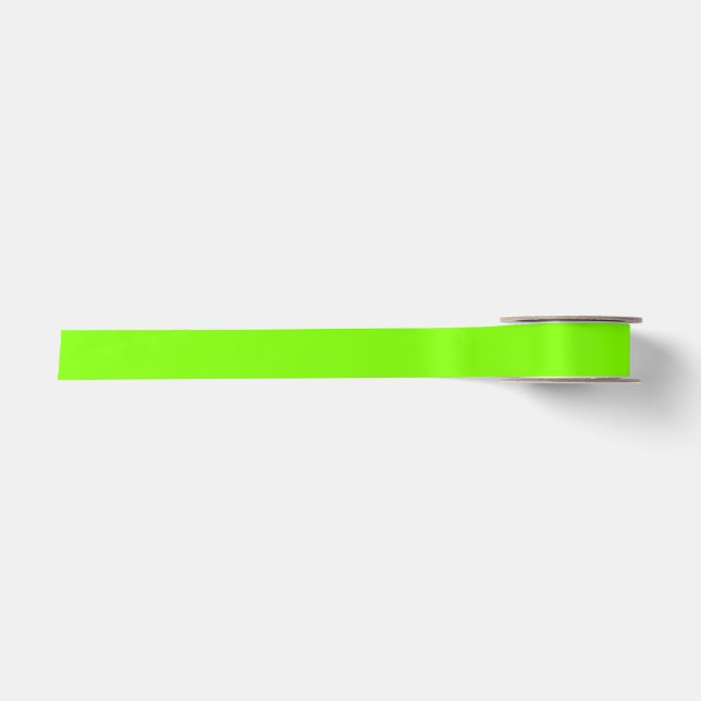 Chartreuse Green Colour Solid Plain Satin Ribbon (Front)