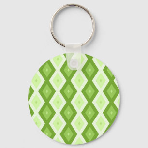Chartreuse green diamond pattern key ring