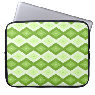 Chartreuse green diamond pattern laptop sleeve