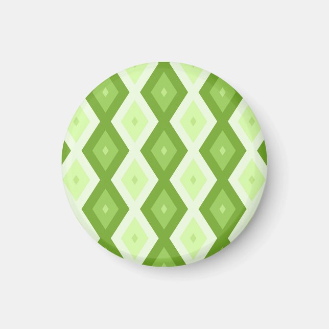 Chartreuse green diamond pattern magnet (Front)