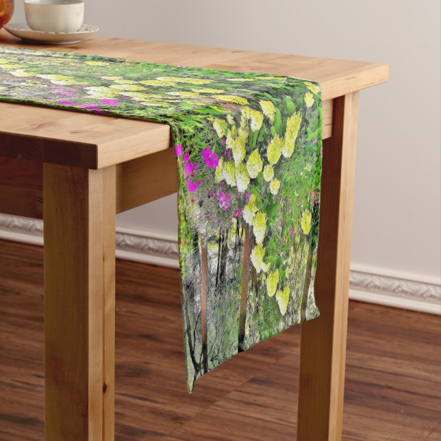 Chartreuse Green Limelight Hydrangea Garden Long Table Runner (In Situ)