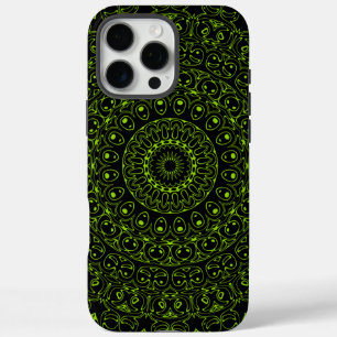 Chartreuse Green Mandala with Bold Symmetry iPhone 16 Pro Max Case