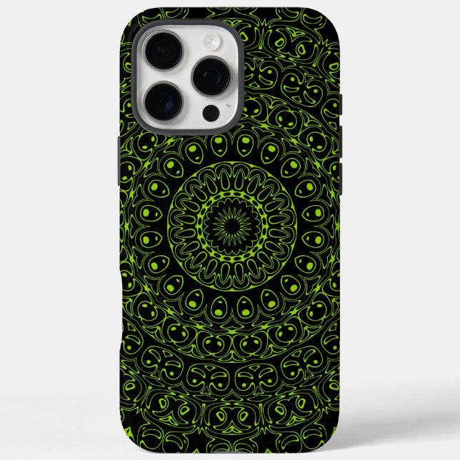 Chartreuse Green Mandala with Bold Symmetry Case-Mate iPhone Case (Back)