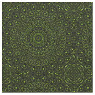 Chartreuse Green Mandala with Bold Symmetry Fabric