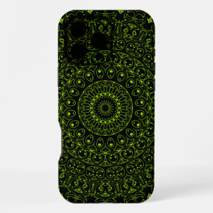 Chartreuse Green Mandala with Bold Symmetry iPhone 16 Pro Max Case