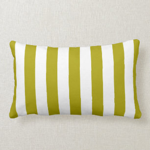 Chartreuse Green Stripes Lumbar Cushion