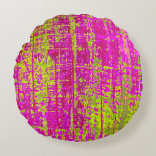 Chartreuse Kiss Round Cushion