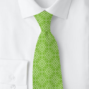 Chartreuse Leaves & Lines Tie