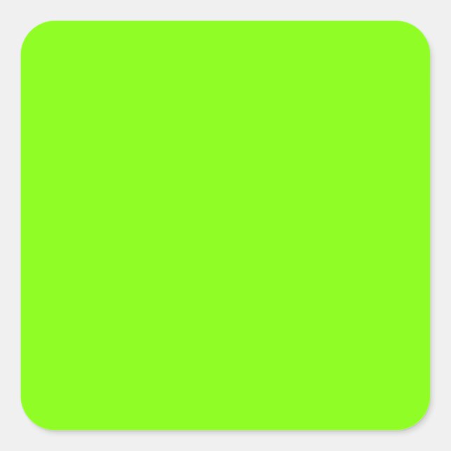 Chartreuse/Neon Green 7FFF00 Colour & Image Option Square Sticker (Front)