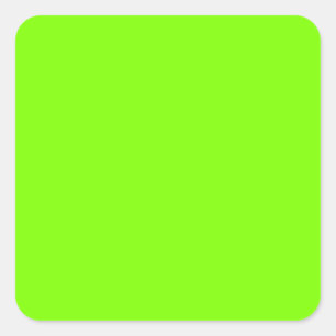 Chartreuse/Neon Green 7FFF00 Colour & Image Option Square Sticker