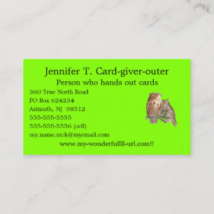 Chartreuse (Neon Green) 7FFF00 Single Solid Color Business Card