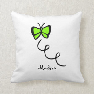 Chartreuse, Neon Green Butterfly Cushion