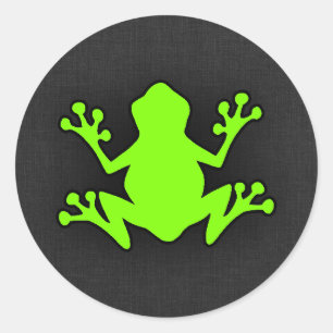 Chartreuse, Neon Green Frog Classic Round Sticker