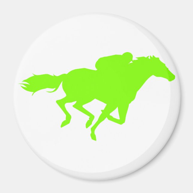 Chartreuse, Neon Green Horse Racing Magnet (Front)