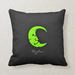 Chartreuse, Neon Green Moon Cushion