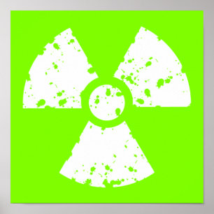 Chartreuse, Neon Green Radioactive Symbol Poster