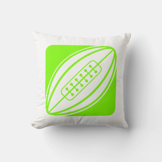 Chartreuse, Neon Green Rugby Cushion (Front)