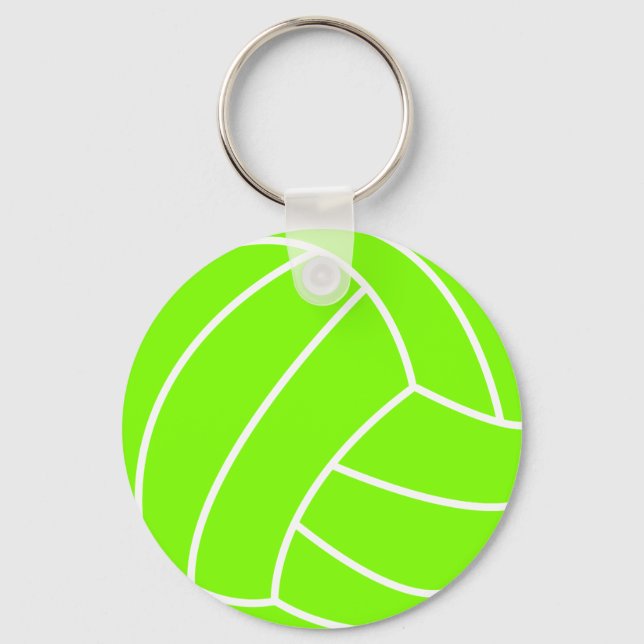 Chartreuse, Neon Green Volleyball Key Ring (Front)