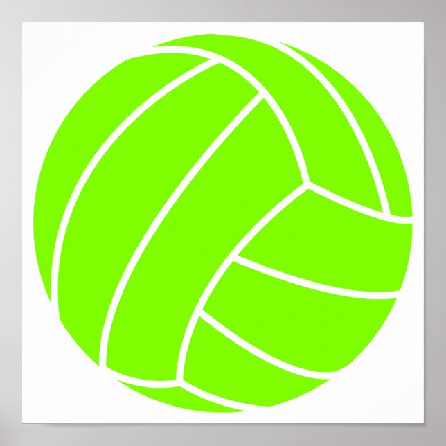 Chartreuse, Neon Green Volleyball Poster (Front)