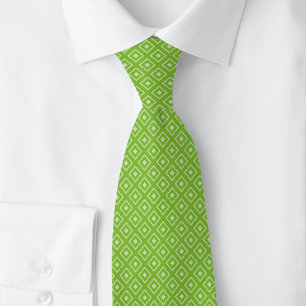 Chartreuse Notched Diamond Tie