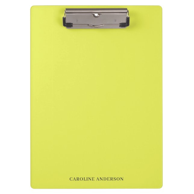 Chartreuse Personalised Name Back to School Study Clipboard (Front)