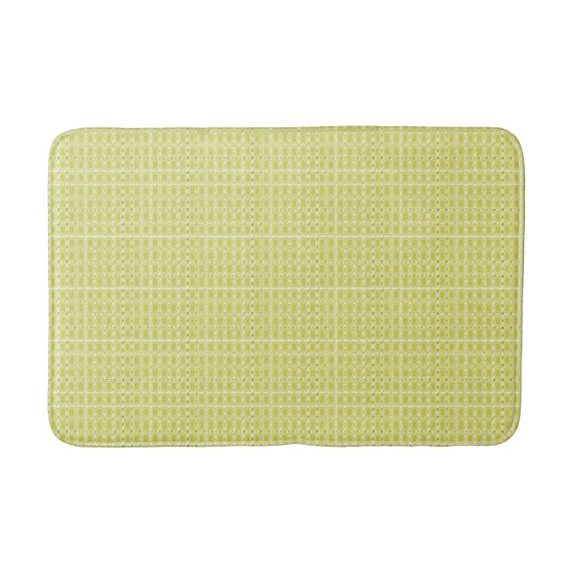 Chartreuse-Royalty-Plaid-Traditional-Bath-Rug-SML Bath Mat (Front)