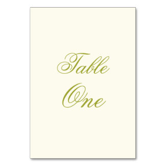 Chartreuse Script  Table Number