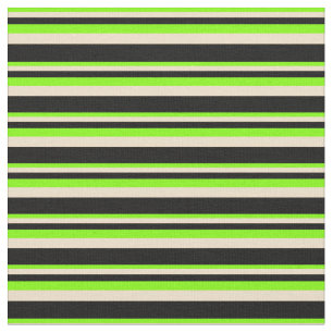Chartreuse, Tan & Black Lines Fabric