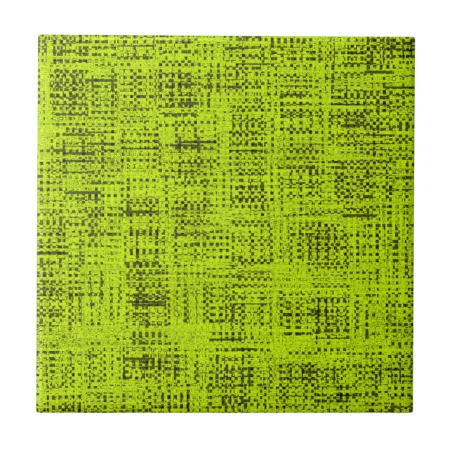 Chartreuse Tweed Ceramic Tile (Front)