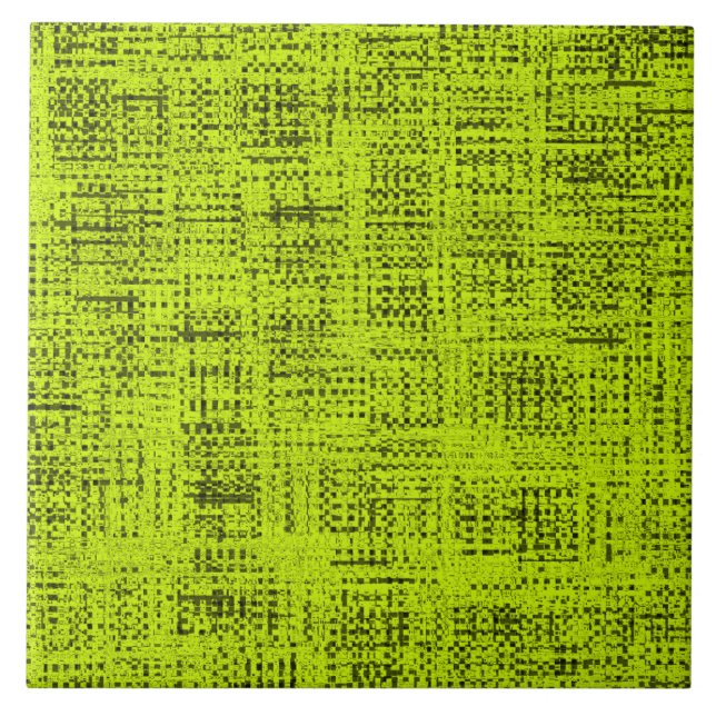 Chartreuse Tweed Ceramic Tile (Front)