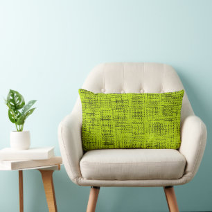 Chartreuse Tweed Lumbar Pillow Cotton