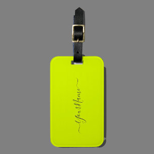 chartreuse  yellow  - add name    luggage tag