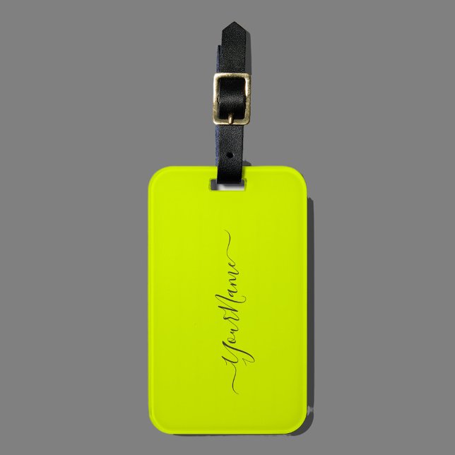 chartreuse  yellow  - add name    luggage tag (Creator Uploaded)