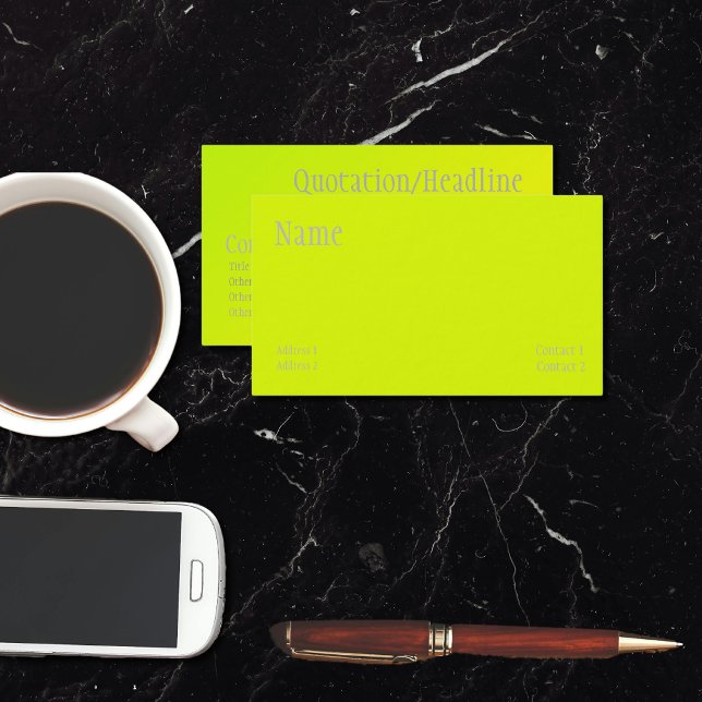 chartreuse yellow - bold  text business card (Creator Uploaded)