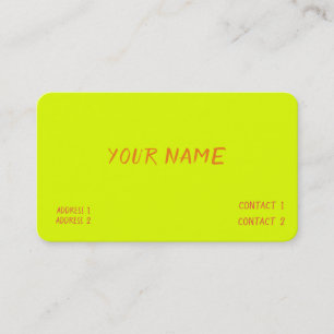 chartreuse yellow - casual business card
