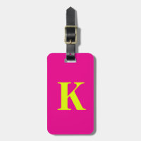 Chartreuse Yellow Neon Hot Pink Monogram Name