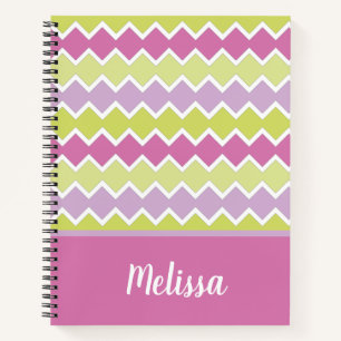Chartreuse Yellow Pink Personalised Notebook