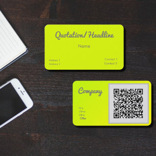 chartreuse yellow - QR code - Business Card