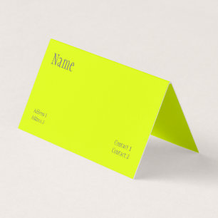 chartreuse yellow - QR code -  folded Business Card