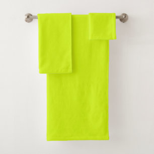 Chartreuse Yellow solid colour Bath Towel Set