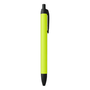 Chartreuse Yellow solid colour Black Ink Pen