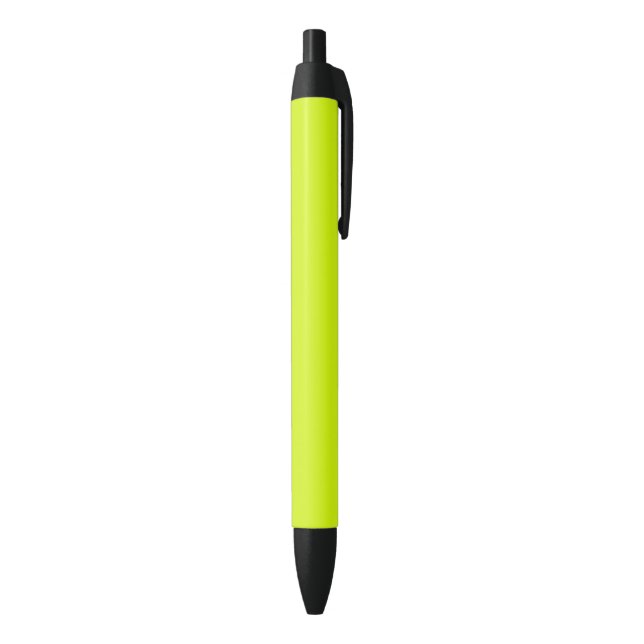 Chartreuse Yellow solid colour Black Ink Pen (Bottom (Vertical))