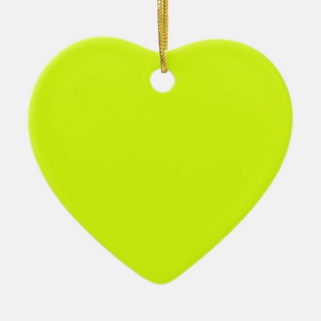  Chartreuse Yellow (solid colour)  Ceramic Ornament (Front)