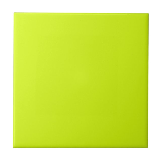 Chartreuse Yellow solid colour Ceramic Tile (Front)