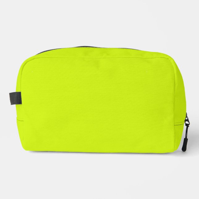 Chartreuse Yellow solid colour Dopp Kit (Front)