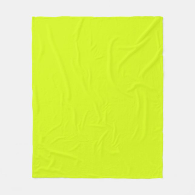 Chartreuse Yellow solid colour Fleece Blanket (Front)